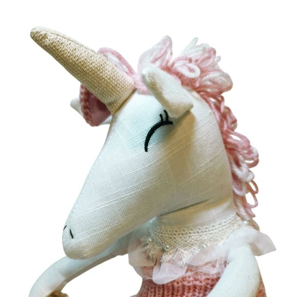 Stuffed Ballerina Unicorn Weighted Plush With Love Banner 24" Shelf Sitter - Picture 6 of 6